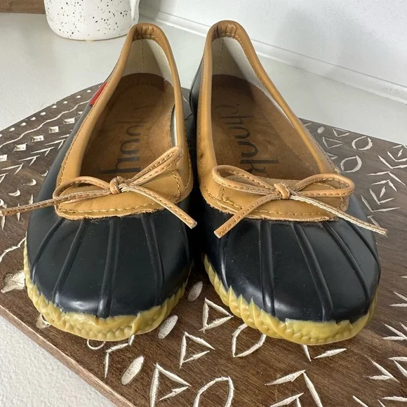 Chooka Duck Skimmer Black and Tan Flats and Loafers with Decorative Bow - Size 7 - Picture 5 of 10